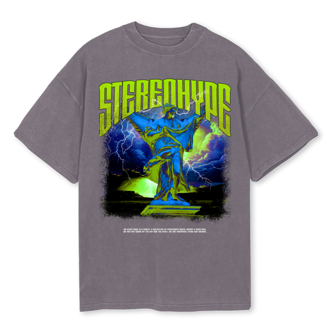 PIGMENTANGELGREEN Pigment Grey Oversized Tee.