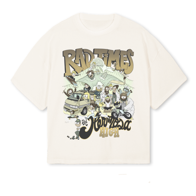HERMOSATEE Vintage White Oversized Boxy Tee.