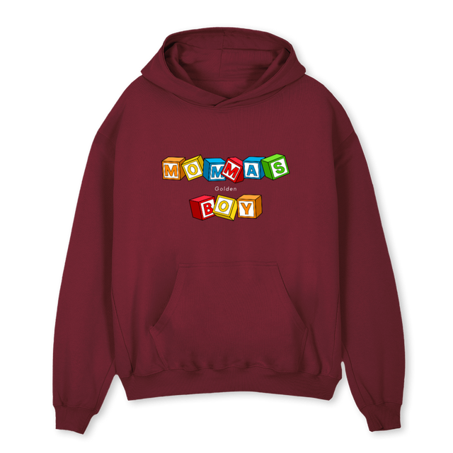 MOMMASGBHOODIE Burgundy Oversized Hoodie.