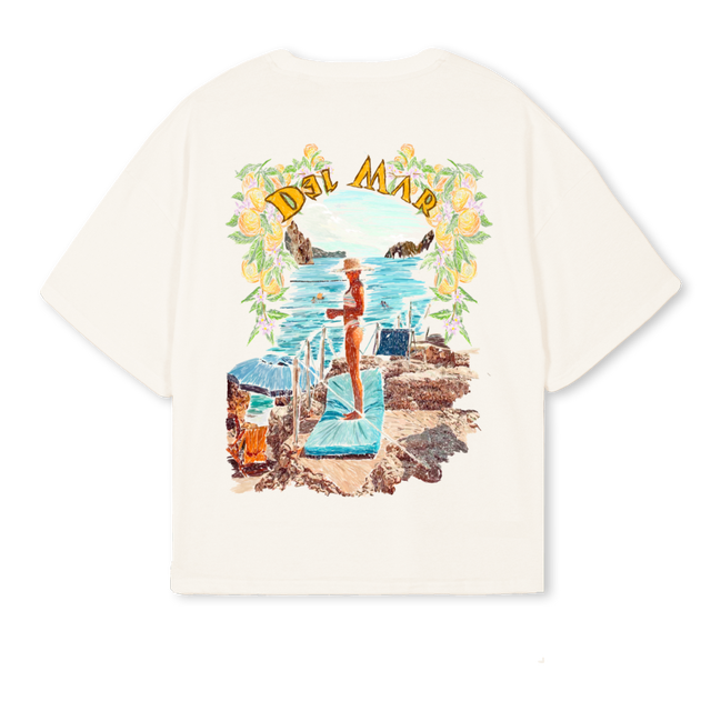 DELMARBOXYL Vintage White Oversized Boxy Tee.