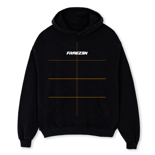FRAEZENHOODIEFRONTBL Black Oversized Hoodie.