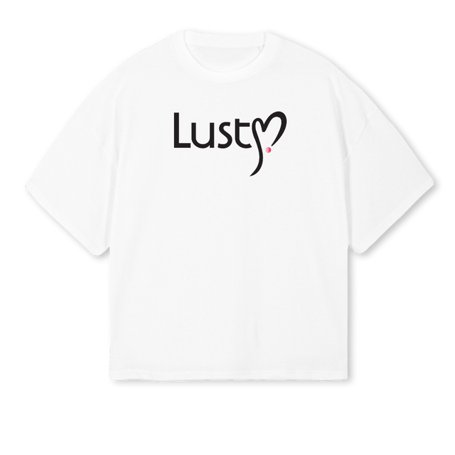 LUSTYY White Oversized Boxy Tee.