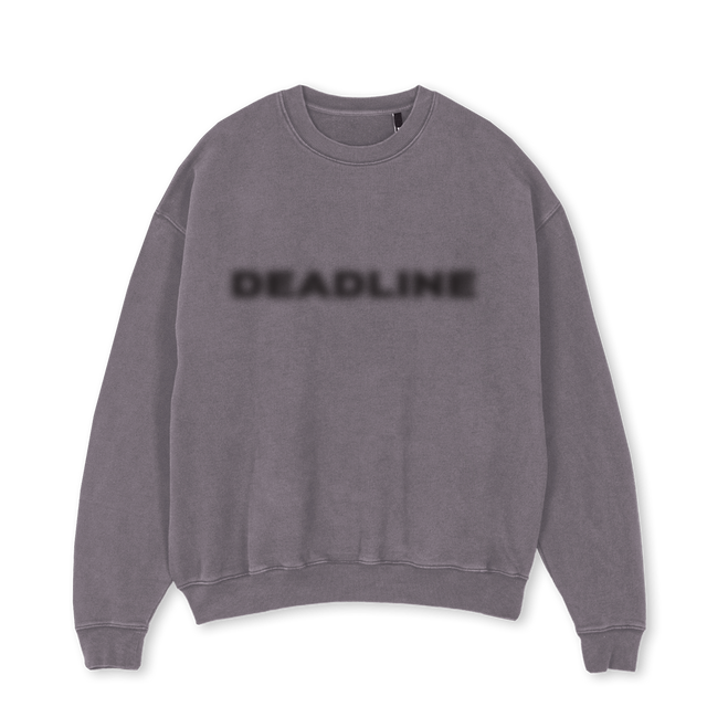 AVOIDDEADLINE Pigment Grey Oversized Crewneck Sweater.
