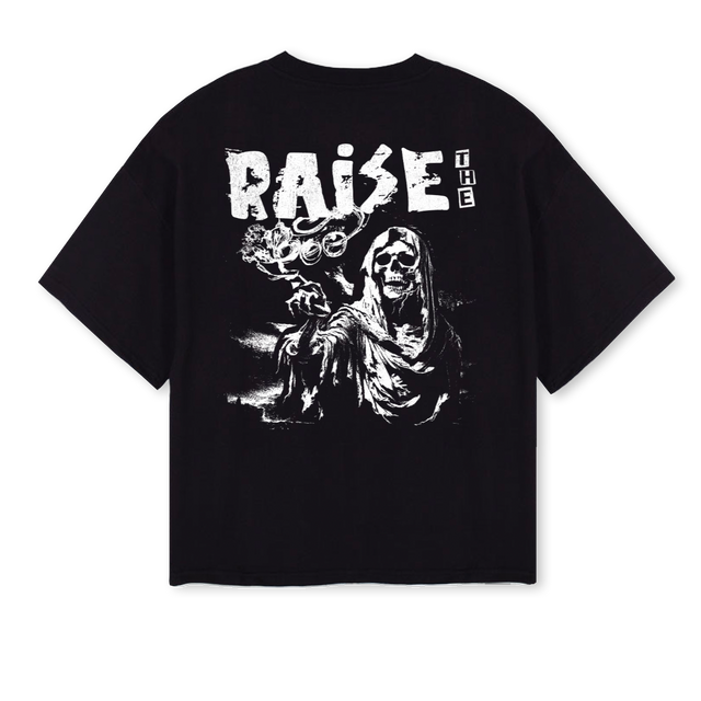 RAISE Black Oversized Boxy Tee.