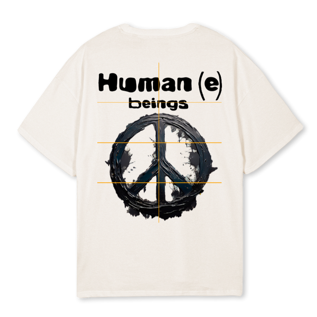 HUMANEPEACEVW Vintage White Oversized Tee.
