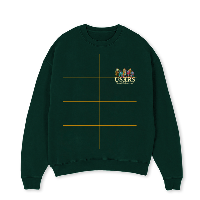 TIMBALESCREWNECKGREE Wild Green Oversized Crewneck Sweater.