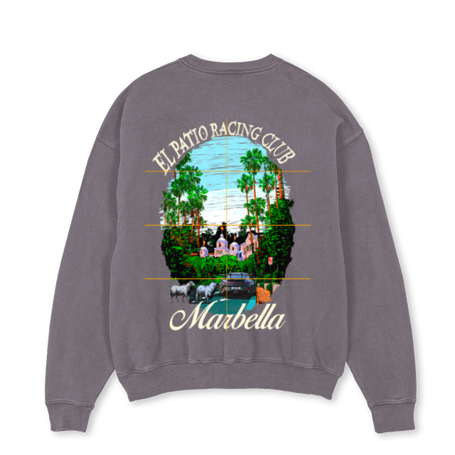 RACINGMARBELLACRGREY Pigment Grey Oversized Crewneck Sweater.