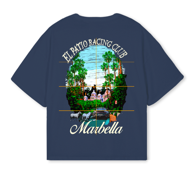RACINGCLUBMARELLABLU Navy Blue Oversized Boxy Tee.