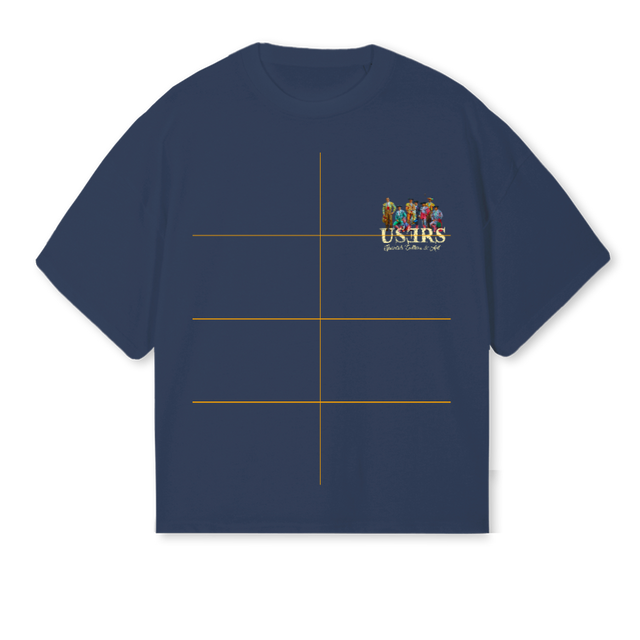 TIMBALESBOXYTEEBLUE Navy Blue Oversized Boxy Tee.