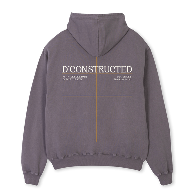 HOODGRYPRNT Pigment Grey Oversized Hoodie.
