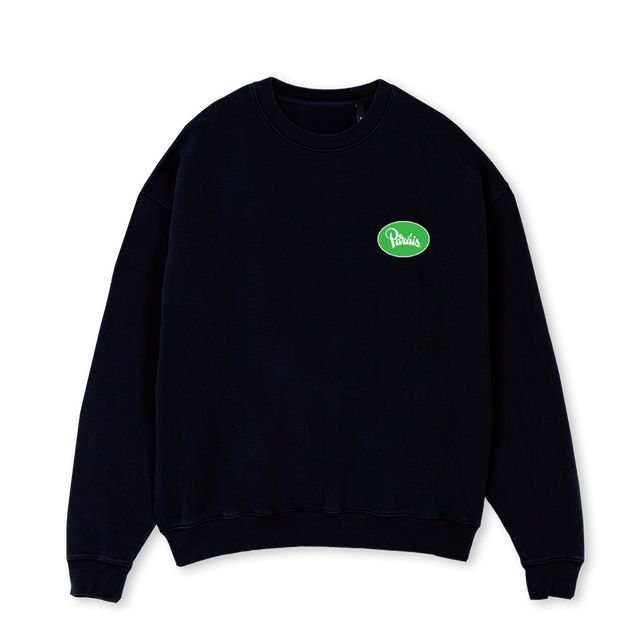 DOTTYGREEN Black Oversized Crewneck Sweater.