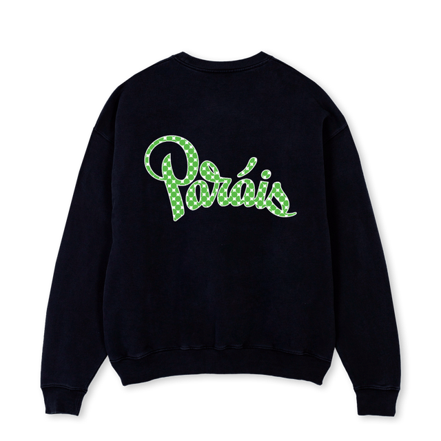 DOTTYGREEN Black Oversized Crewneck Sweater.