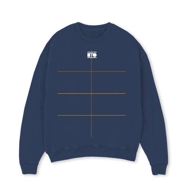 ENB Navy Blue Oversized Crewneck Sweater.