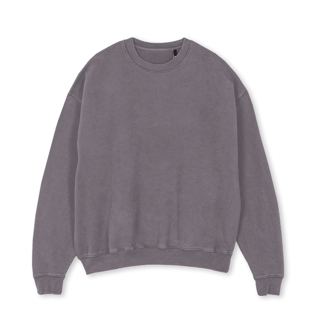 PIGMEWELLNESSSWEATER Pigment Grey Oversized Crewneck Sweater.