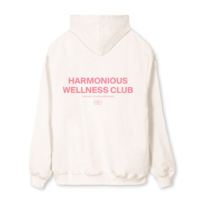 VWHITEREGHOODYPINK Vintage White Regular Hoodie.