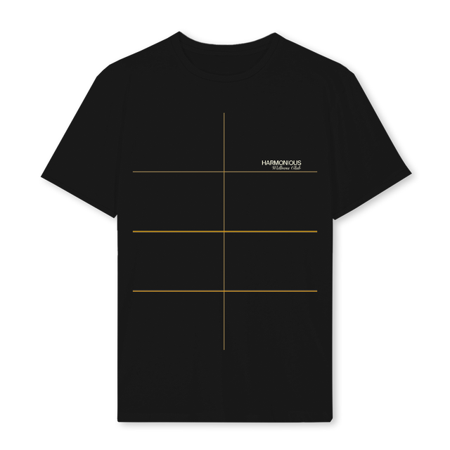 BLACKREGWLNESSCRIPT Black Regular Tee.
