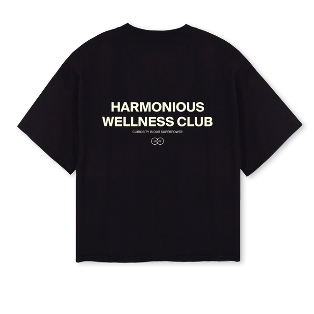 BLAKBXYCREAMWELNES Black Oversized Boxy Tee.