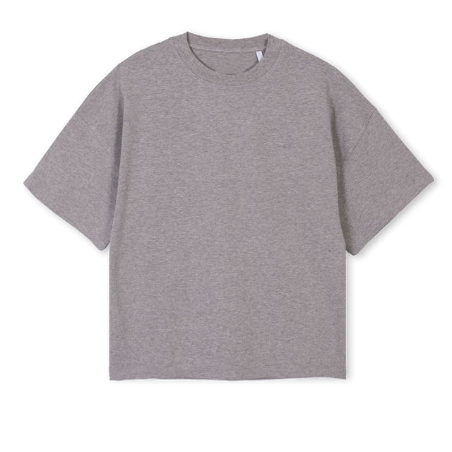 GREYBXYCREAMWELNESS Grey Marl Oversized Boxy Tee.