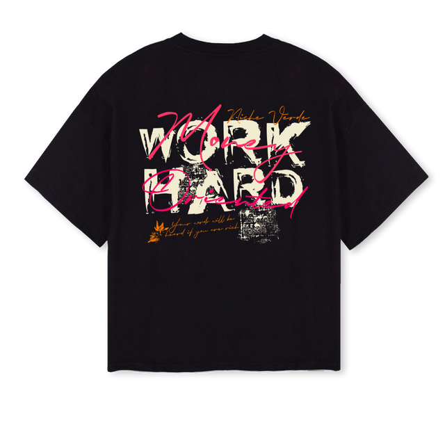 WORKHARD Black Oversized Boxy Tee.