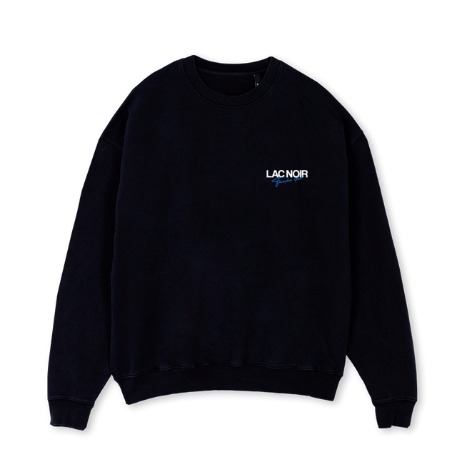 STUDIOSWEATONE Black Oversized Crewneck Sweater.