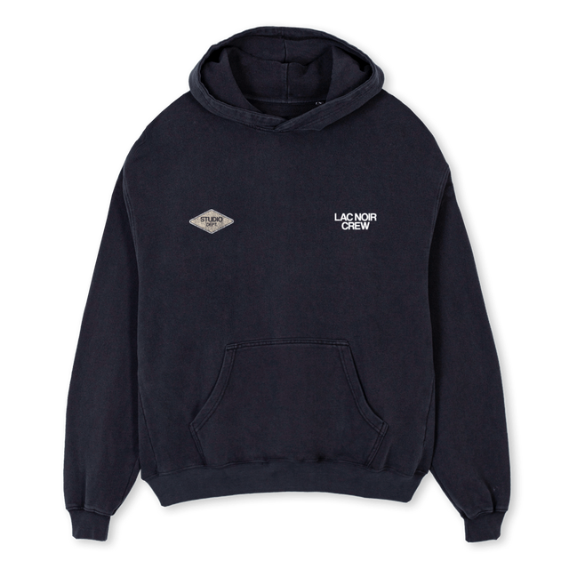 STUDIOCREWTWOTWO Vintage Black Oversized Hoodie.