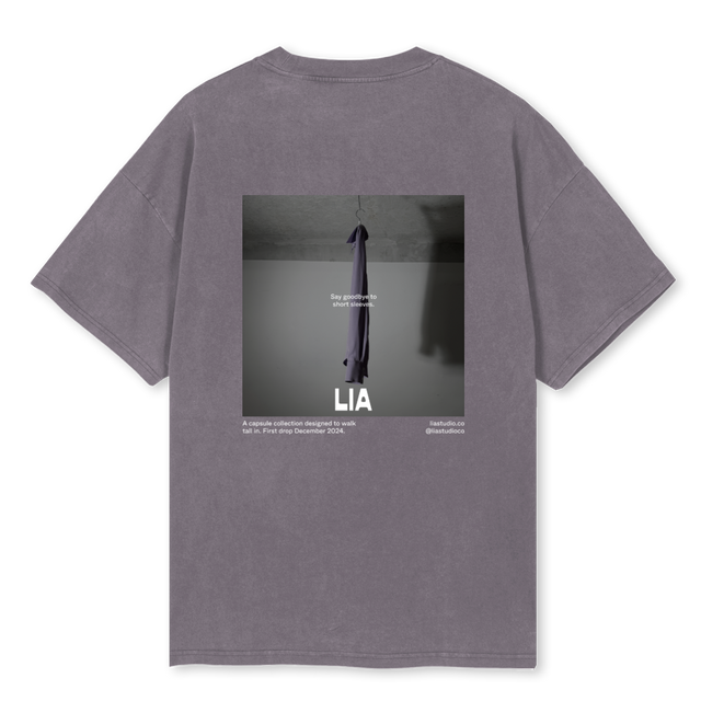 LIAOTEESHORTSLEEVES Pigment Grey Oversized Tee.