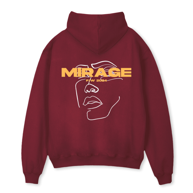 MIRAGEHOODIEBURGUND Burgundy Oversized Hoodie.