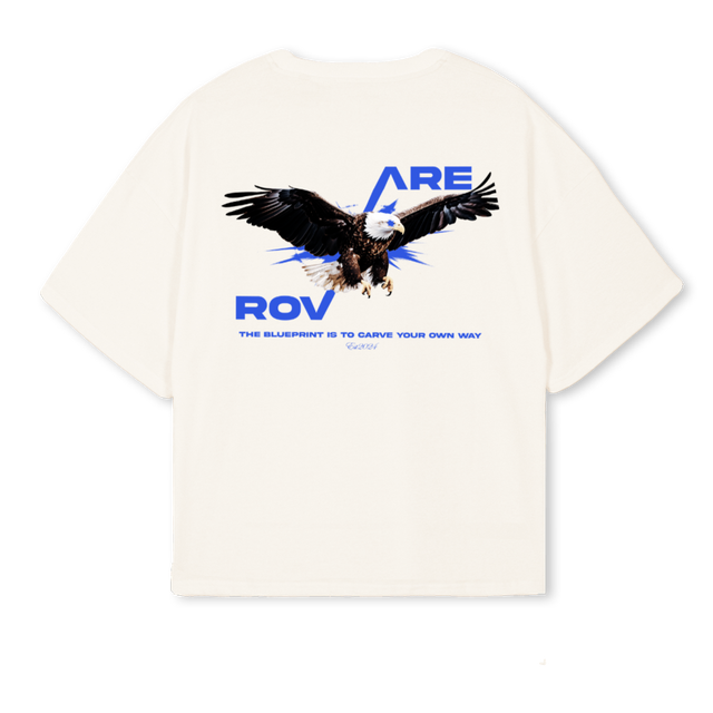 ROVAREEAGLE Vintage White Oversized Boxy Tee.
