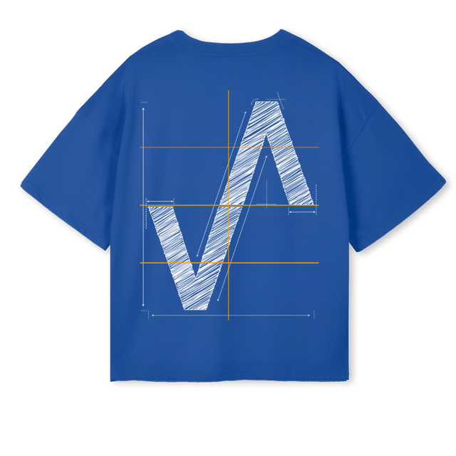 ROVAREBLUEP Cobalt Blue Oversized Boxy Tee.