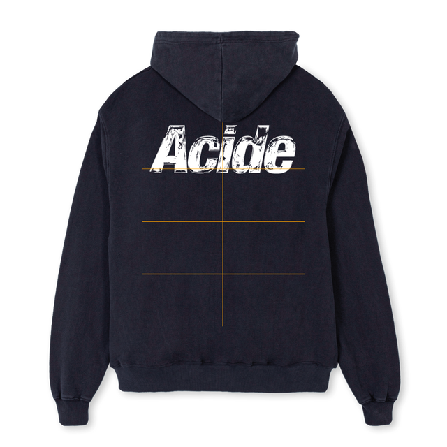 ACIDEHOODIE Vintage Black Oversized Hoodie.