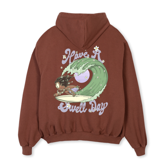 SWELLDAY Vintage Brown Oversized Hoodie.