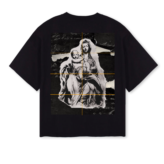 SKETCHTATTOO Black Oversized Boxy Tee.