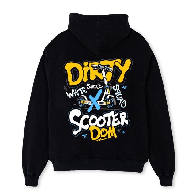 SCOOTERDOMONE Black Oversized Hoodie.