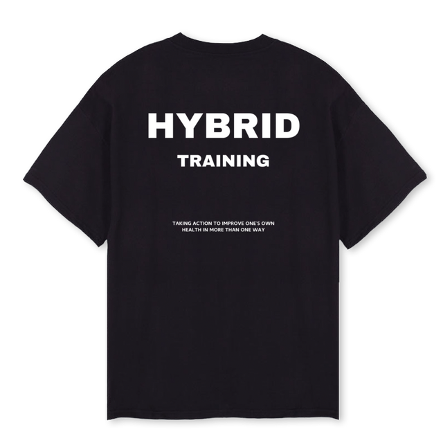 HYBRIDTRAININGBLCK Black Oversized Tee.