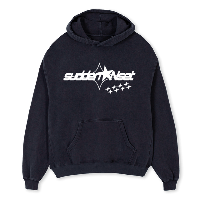 MULTISTARS Vintage Black Oversized Hoodie.