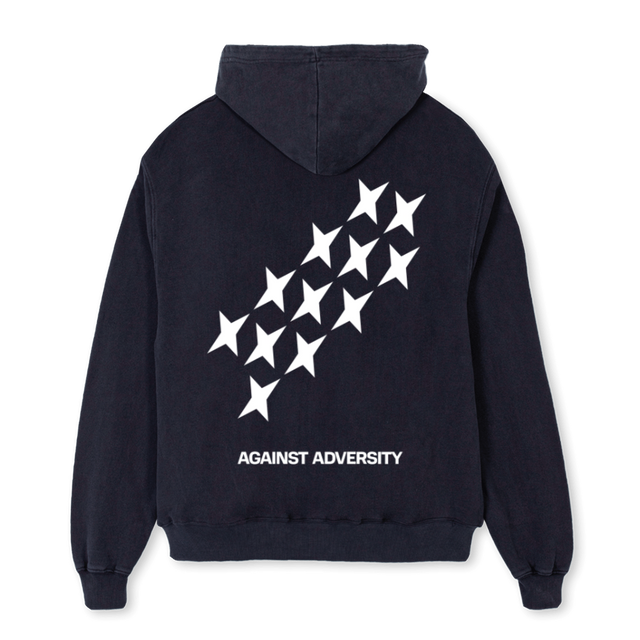 MULTISTARS Vintage Black Oversized Hoodie.