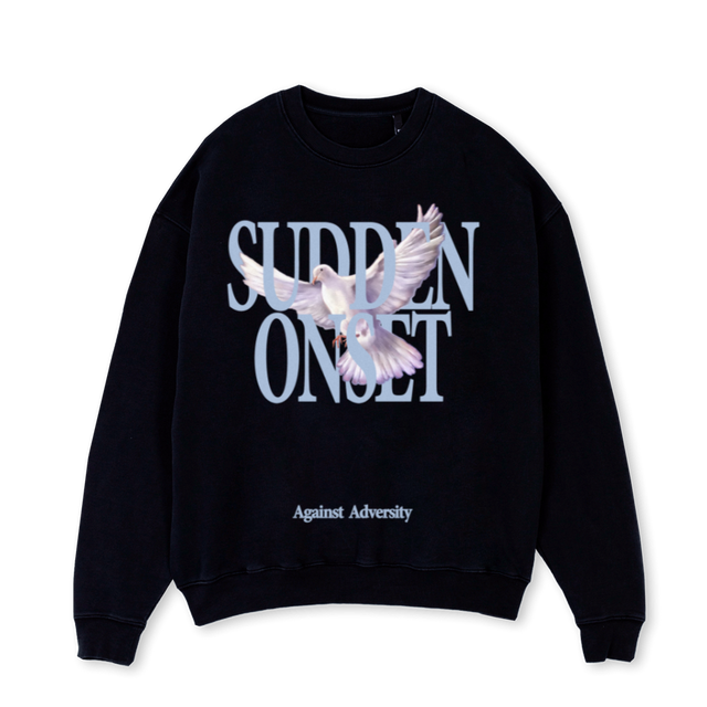 SPARROW Black Oversized Crewneck Sweater.