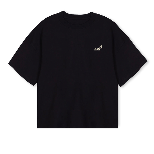 AMPTSHIRTBLACK Black Oversized Boxy Tee.