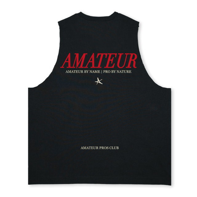 AMPVB Deep Black Oversized Vest.