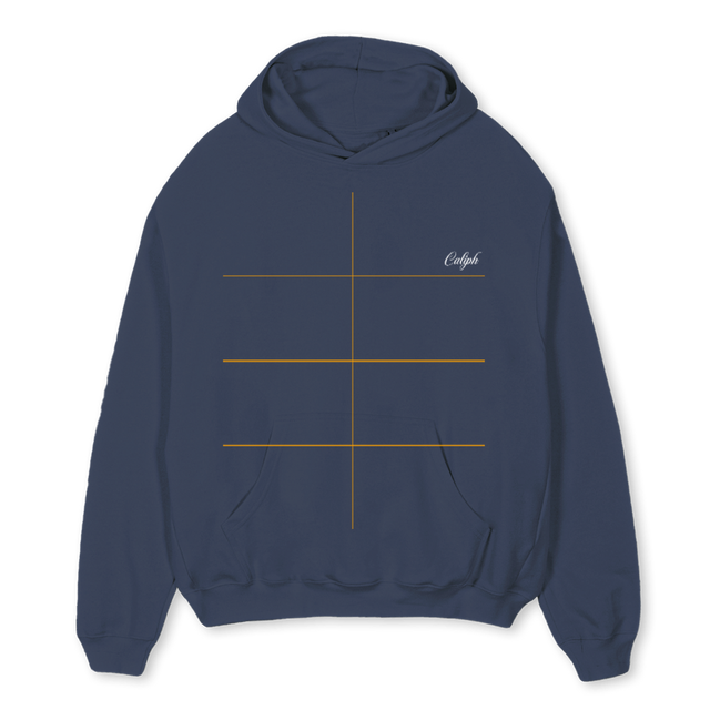 NAVYWHITEONE Navy Blue Oversized Hoodie.