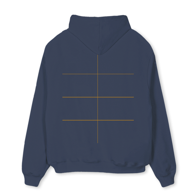 NAVYWHITEONE Navy Blue Oversized Hoodie.