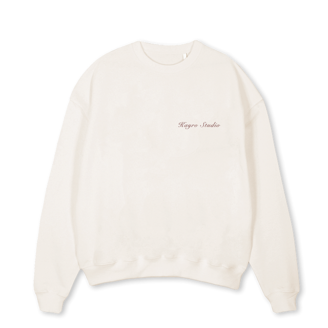 THEENDLESSLOVE Vintage White Oversized Crewneck Sweater.