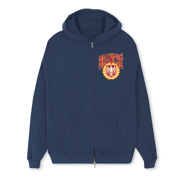 EAGLEE Navy Blue Regular Zipped Hoodie.