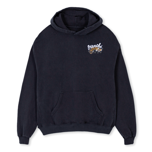 TIGER Vintage Black Oversized Hoodie.