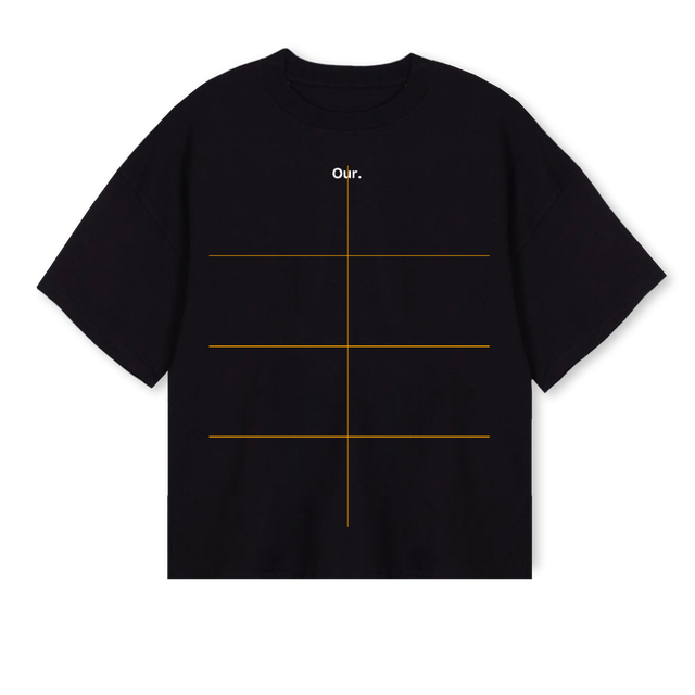 OURTBLACK Black Oversized Boxy Tee.