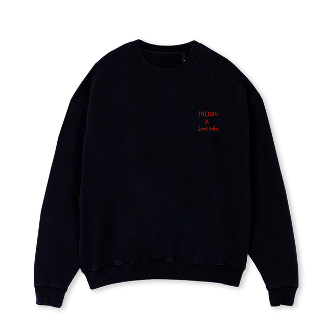 CERBERSWEATER Black Oversized Crewneck Sweater.