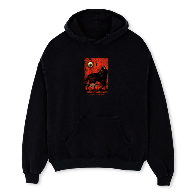 WOLFHOODIE Black Oversized Hoodie.