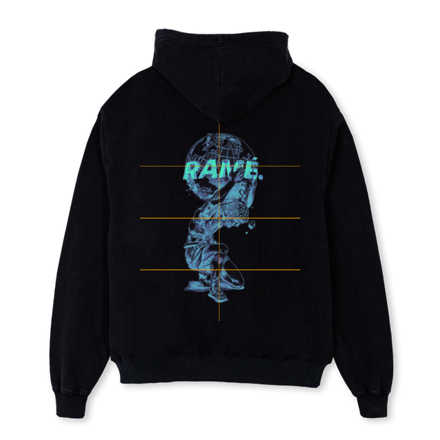 WORLDBLUEGOD Black Oversized Hoodie.
