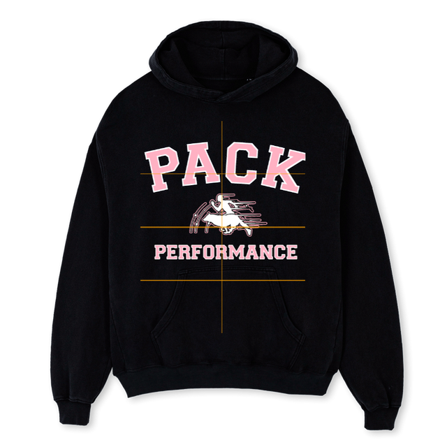 PACKPCOLLEGE Black Oversized Hoodie.