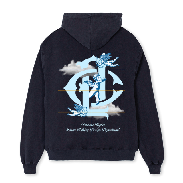 LENOIRTMH Vintage Black Oversized Hoodie.